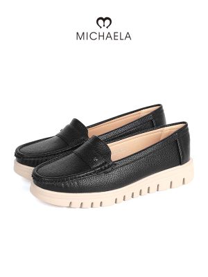 MICHAELA Sleek Platform Penny Loafers 01